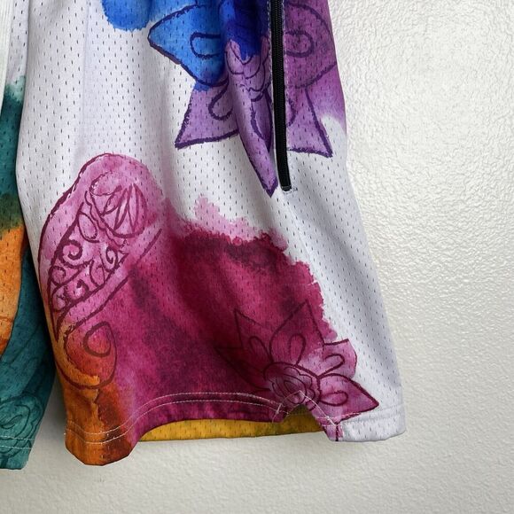 Savage Tacticians Shorts Womens Small Floral Multicolor Embroidered Gym Workout - Picture 5 of 9